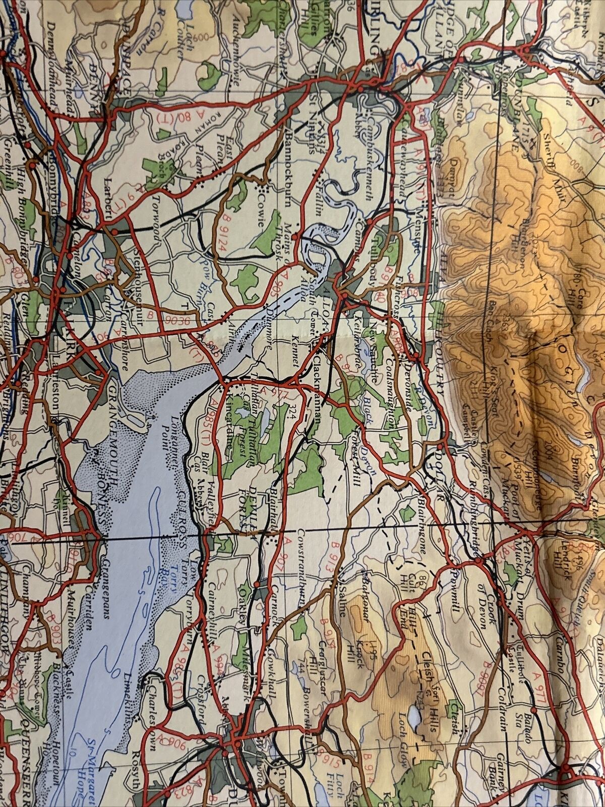 FIRTH OF FORTH - CLOTH Ordnance Survey Map Quarter Inch Sheet 7 1961 Scotland