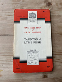 TAUNTON & LYME REGIS Ordnance Survey Seventh Series Paper 1 inch 1960 Sheet 177