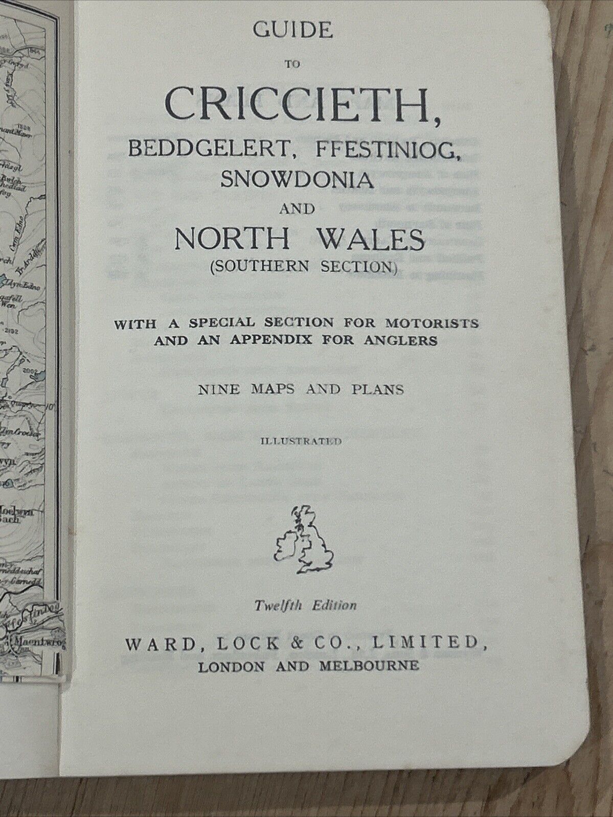 CRICCIETH BEDDGELERT FFESTINIOG - Ward Lock Illustrated Hardback 1950s? Maps