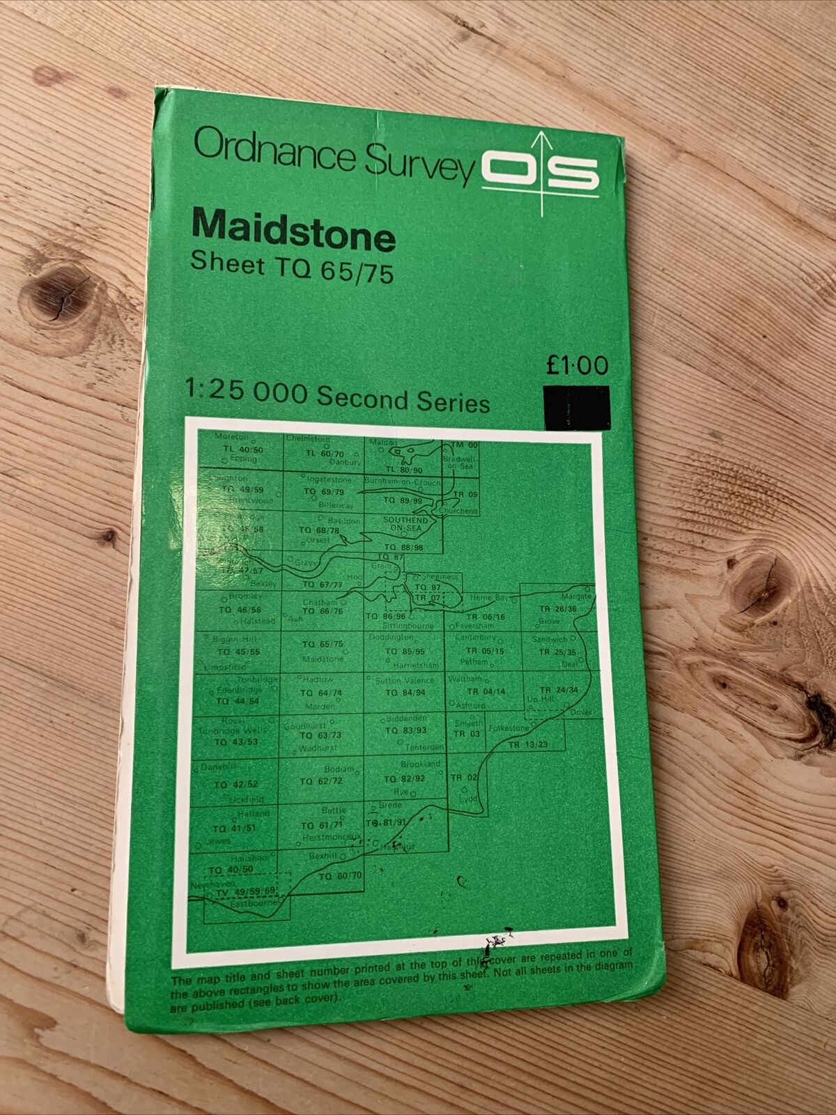 Maidstone - Ordnance Survey Sheet TQ 65/75 1:25000 2nd Series Kent Medway