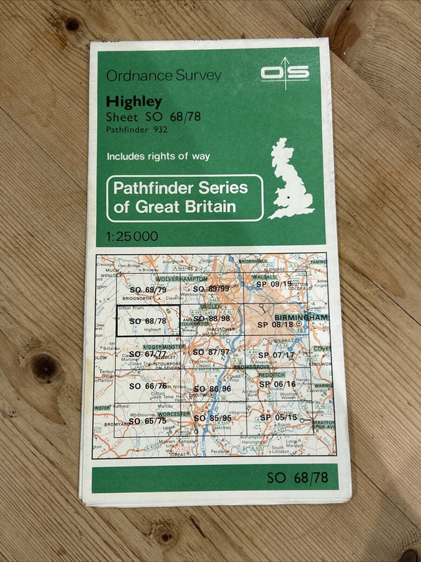 HIGHLEY Pathfinder 932 Ordnance Survey SO68/78 1:25000 1982 Chelmarsh Tuckhill