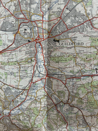 LONDON S W 1970 Edition Ordnance Survey One Inch Map No 170 Guildford Reigate