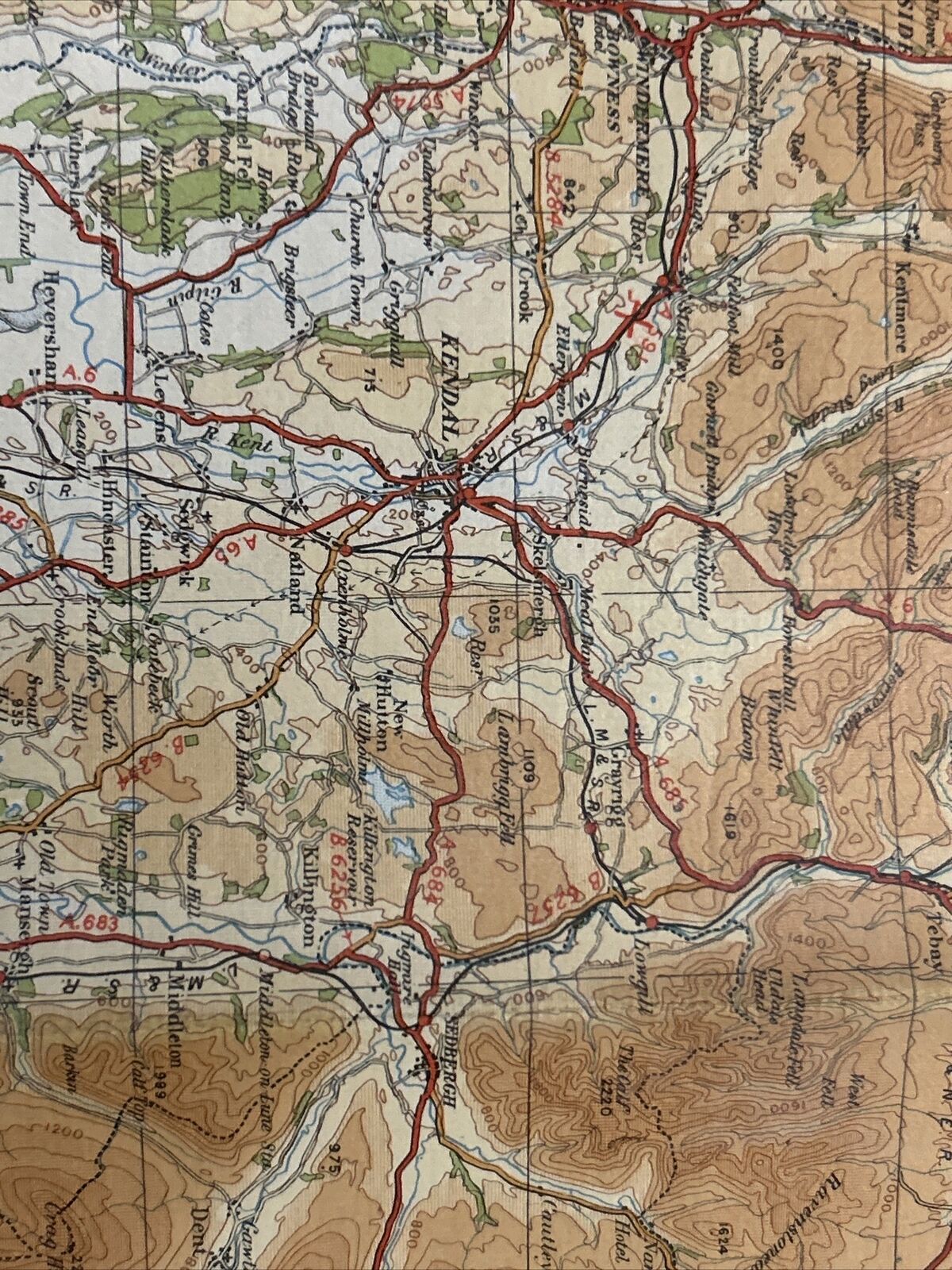 NORTH CENTRAL England Ordnance Survey CLOTH Sheet 2 Qu In Map 4th Ed 1935 Dales