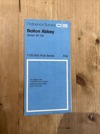 BOLTON ABBEY Ordnance Survey Sheet SE05 Map 1:25000 First Series 1957 Beamsley