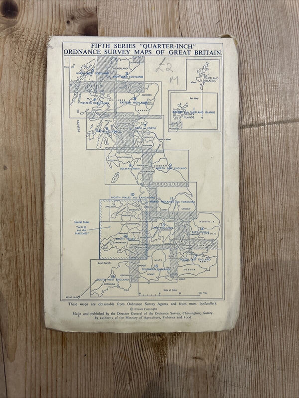 EASTERN HIGHLANDS 1962 CLOTH Ordnance Survey Quarter Inch Map Sheet 5 Grampians