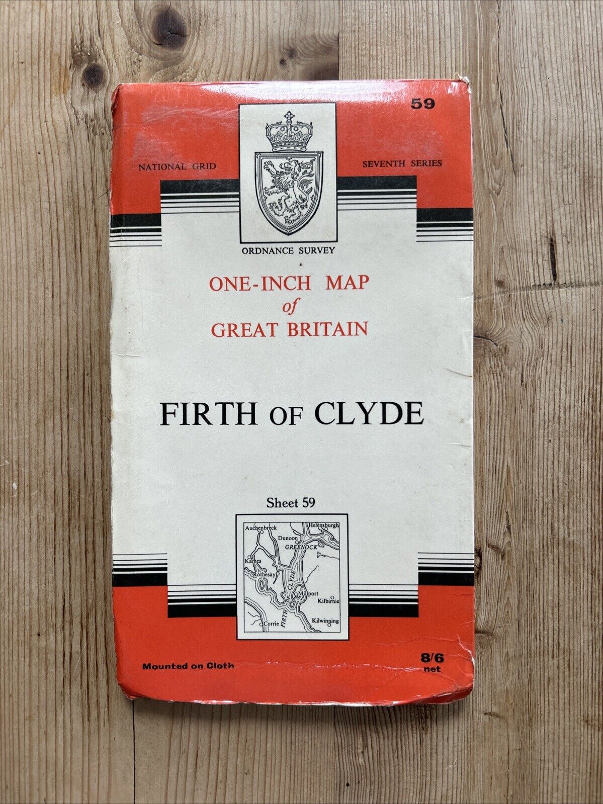 FIRTH OF CLYDE Ordnance Survey Seventh Series CLOTH One inch 1965 Sheet 59 Bute