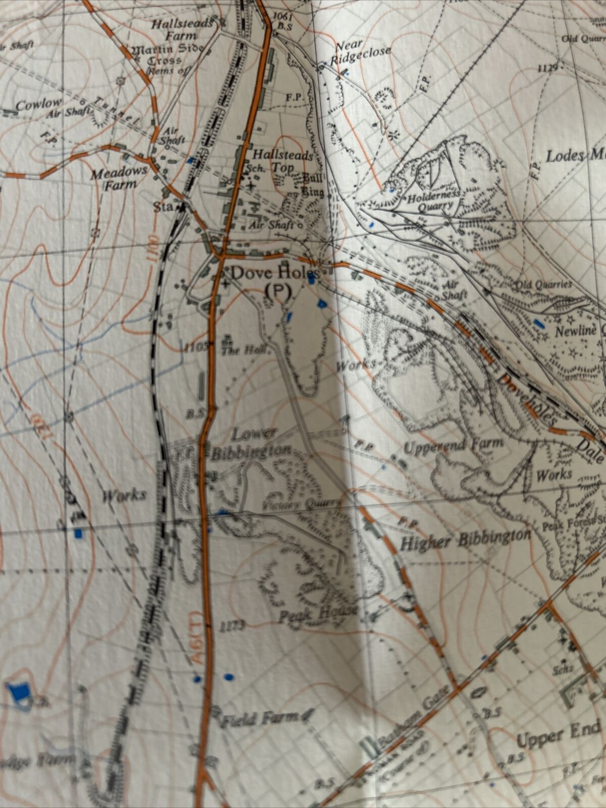 BUXTON Dove Holes 1951 Ordnance Survey SK07 2 & Half Inch MAP First Series