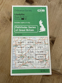 LLANFYLLIN Pathfinder Ordnance Survey SJ01/11 1:25000 1986 Meifod Bauchi-y-cibau