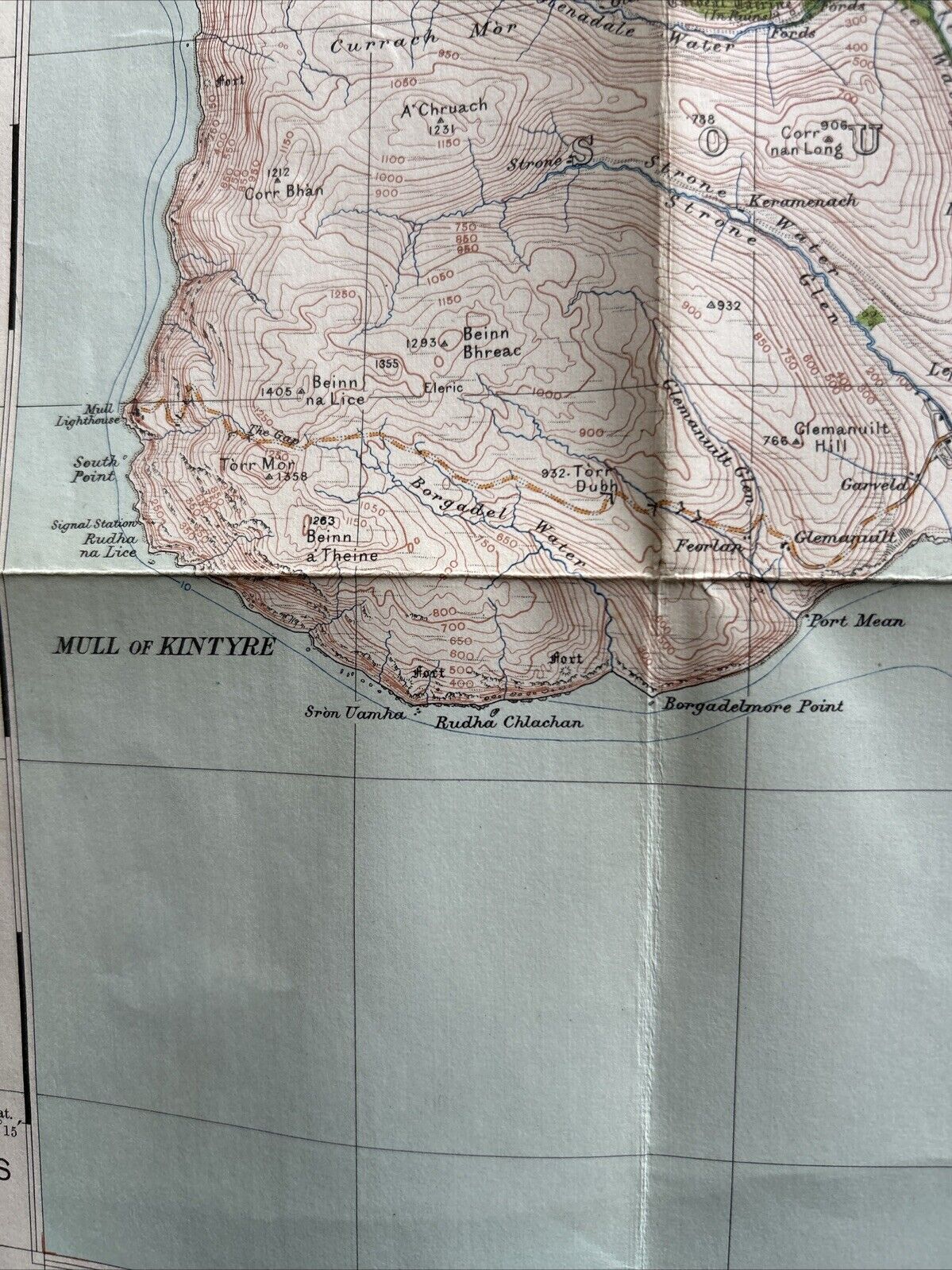 KINTYRE Ordnance Survey One Inch CLOTH Sheet 76 Popular Edition 1926 Campbeltown