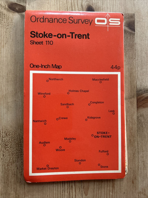 STOKE ON TRENT 1967 Edition Ordnance Survey One Inch Map No 110 Crewe Sandbach