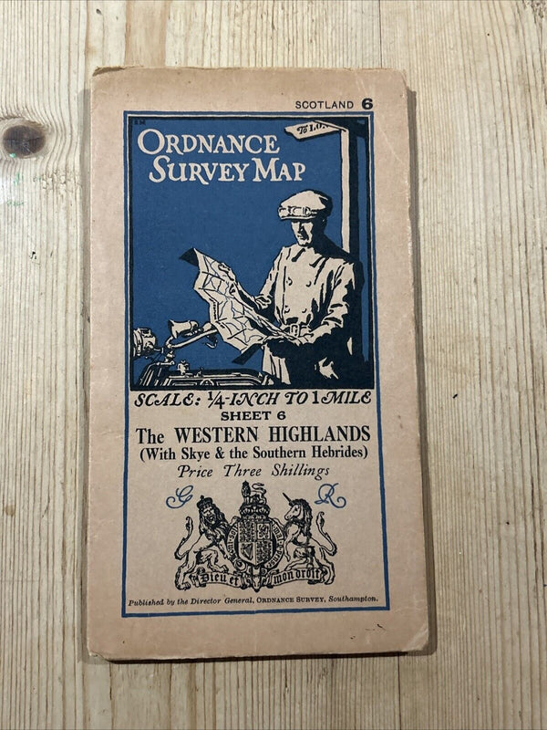 THE WESTERN HIGHLANDS Skye S Heb. Cloth Ordnance Survey Quarter In Sheet 6 1922