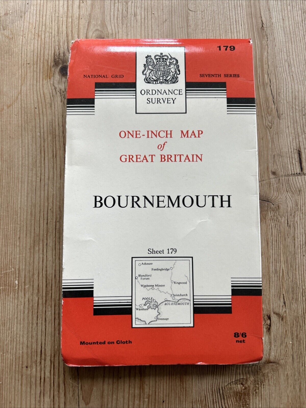 BOURNEMOUTH No 179 1966 CLOTH Seventh Series Ordnance Survey One Inch Map Poole