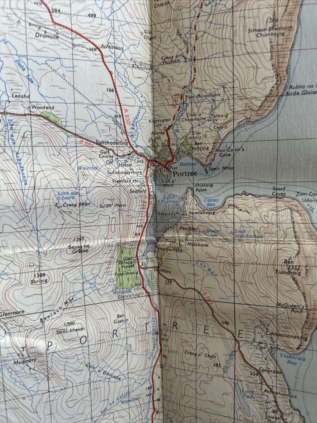 NORTH SKYE Ordnance Survey Seventh Series Cloth One inch 1957 Sheet 24 Portree