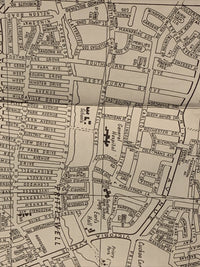 SOUTHEND Essex - Barnetts Early Street map 1950s? Advertising Shoeburyness