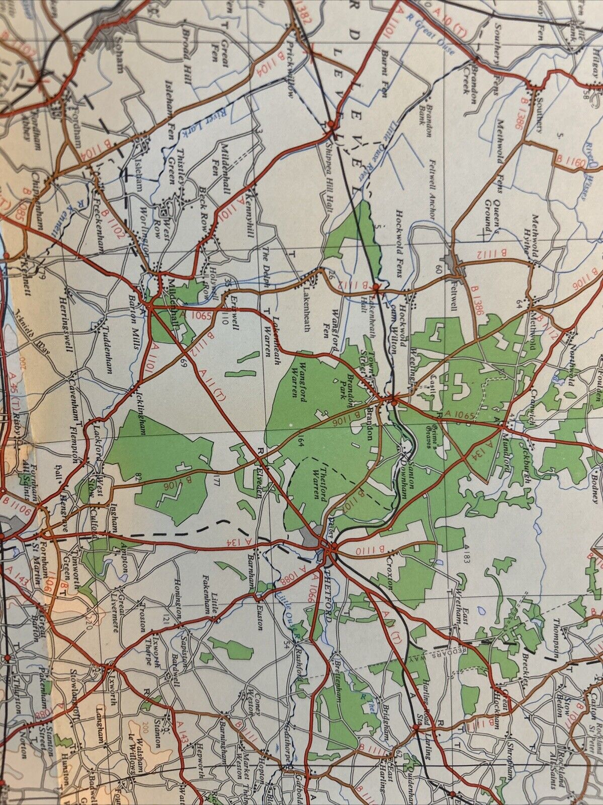 EAST ANGLIA Ordnance Survey Map Quarter Inch Sheet 14 1970 Ipswich Norwich