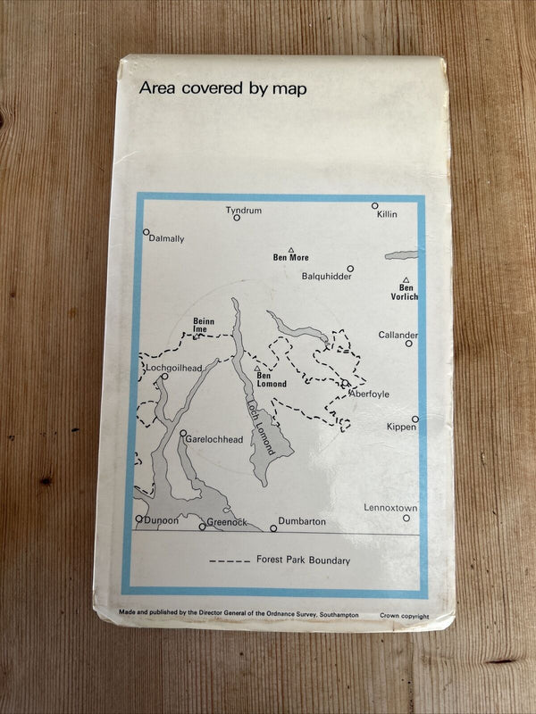 LOCH LOMOND & THE TROSSACHS Ordnance Survey 1 Inch Tourist Map 1967 Callander