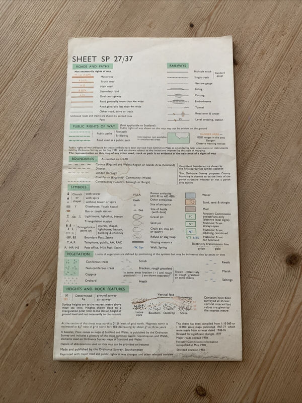 COVENTRY South & KENILWORTH - Ordnance Survey Pathfinder Map 1982 SP27/37