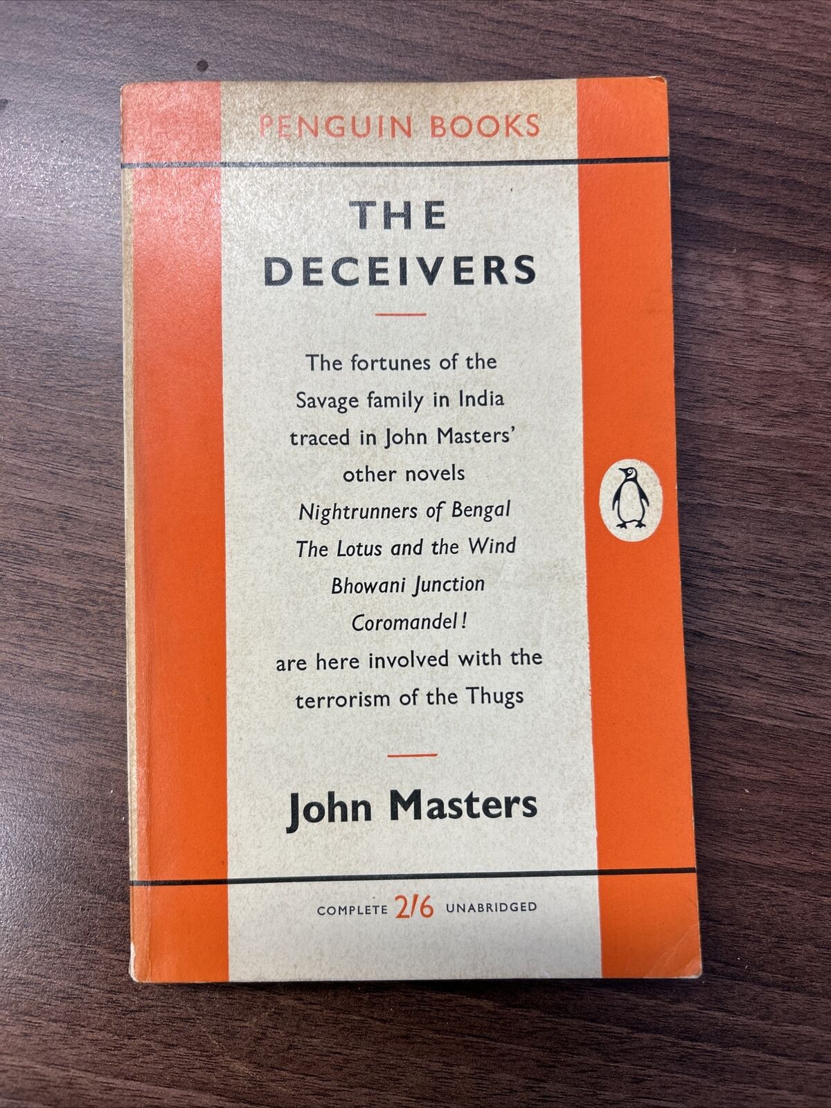 THE DECEIVERS - John Masters - Penguin Fiction Paperback No 1085 1955