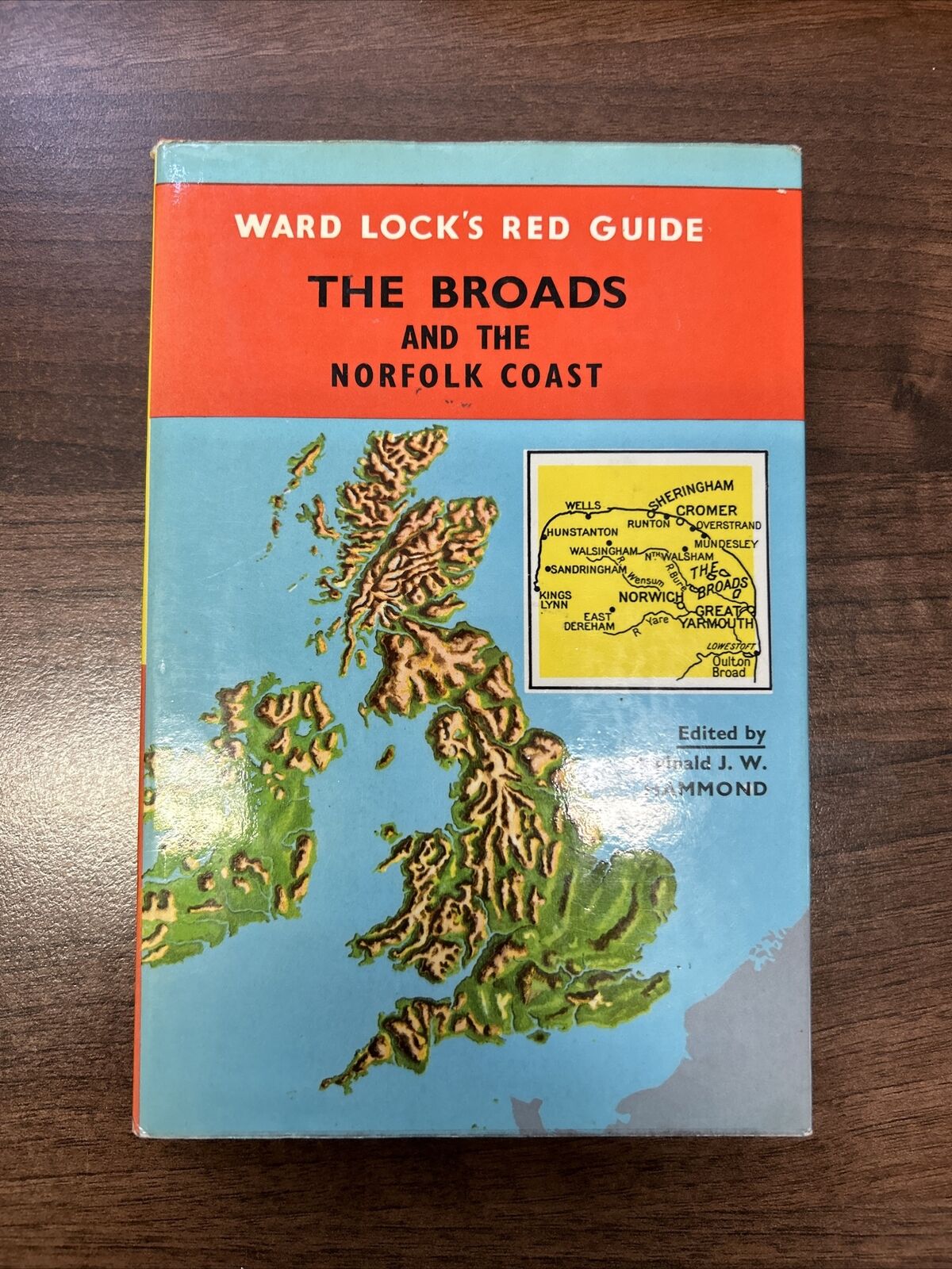 THE BROADS & THE NORFOLK COAST Ward Locks Red Guide Hardback Dust Jacket Maps