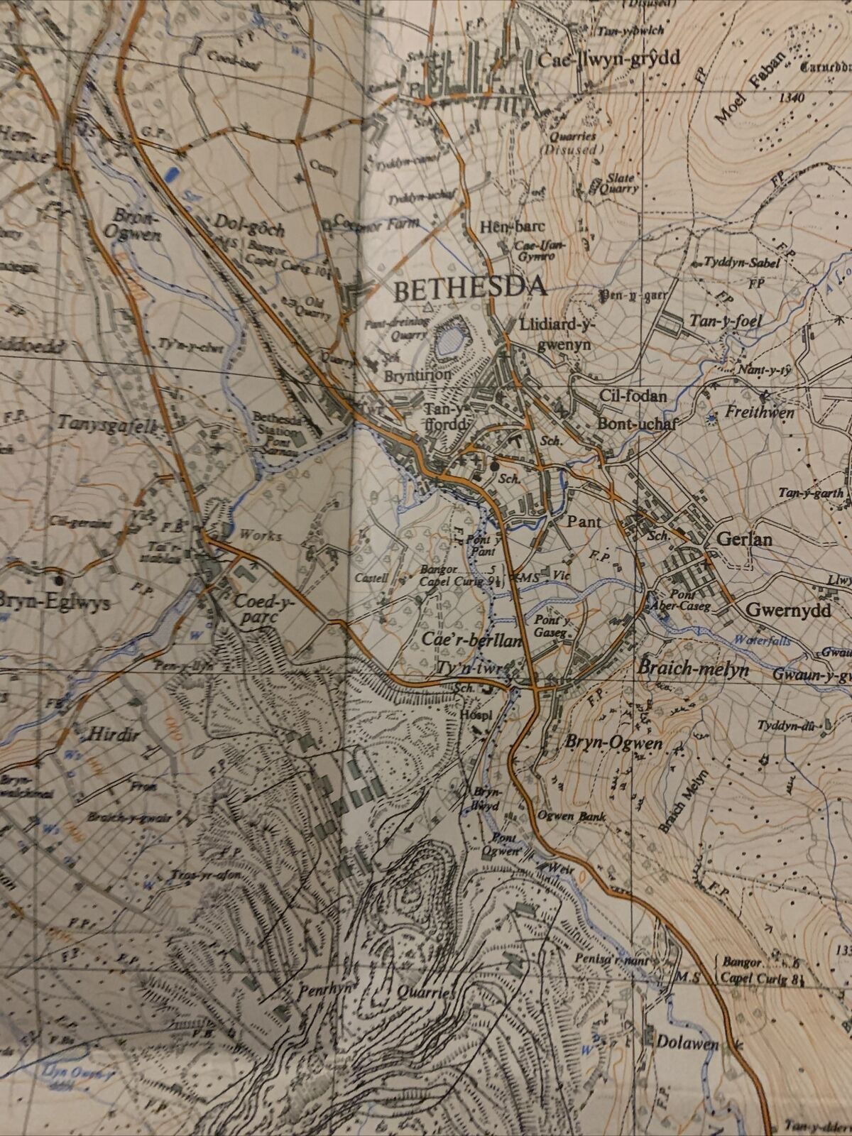 BETHESDA Snowdonia Ordnance Survey 1:25,000 First Series 1953 58R Sheet SH66