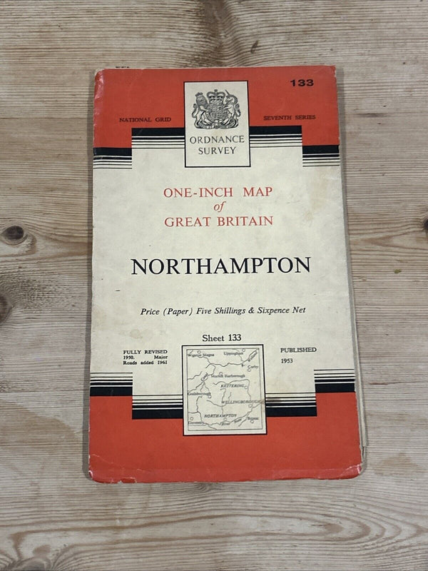 NORTHAMPTON Ordnance Survey Seventh Series Paper One inch 1953 Sheet 133 Corby