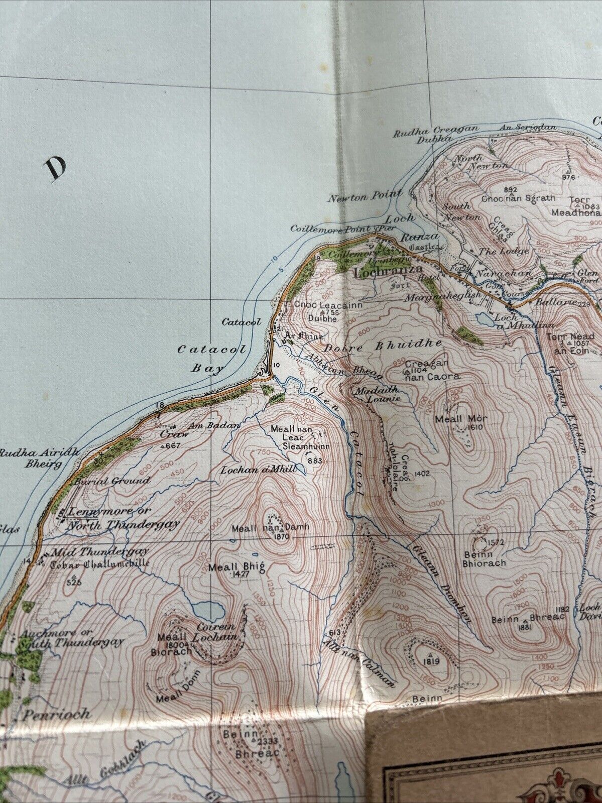 KINTYRE Ordnance Survey One Inch CLOTH Sheet 76 Popular Edition 1926 Campbeltown