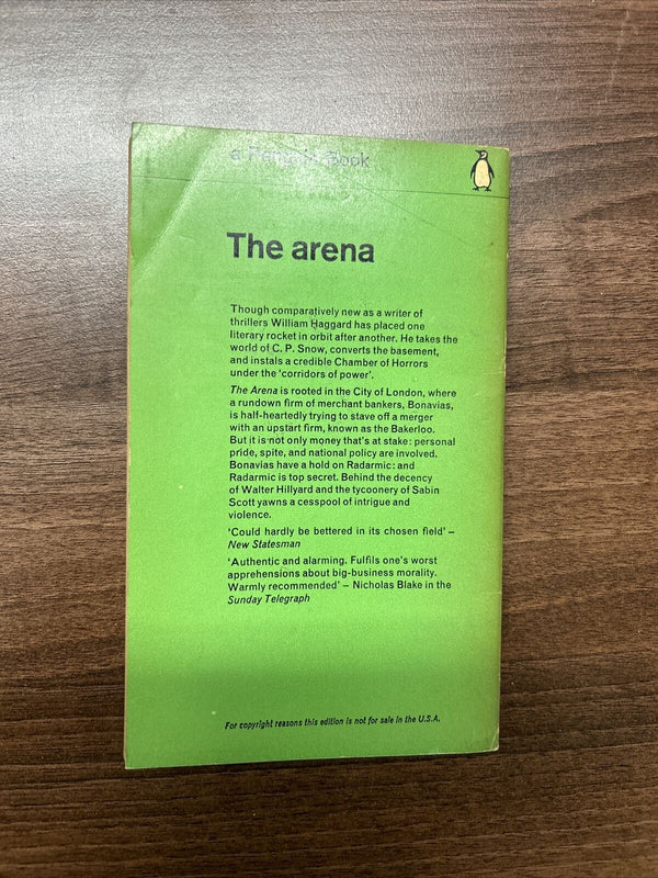 THE ARENA, William Haggard Penguin Crime Green No 1879 1963 First Edition London