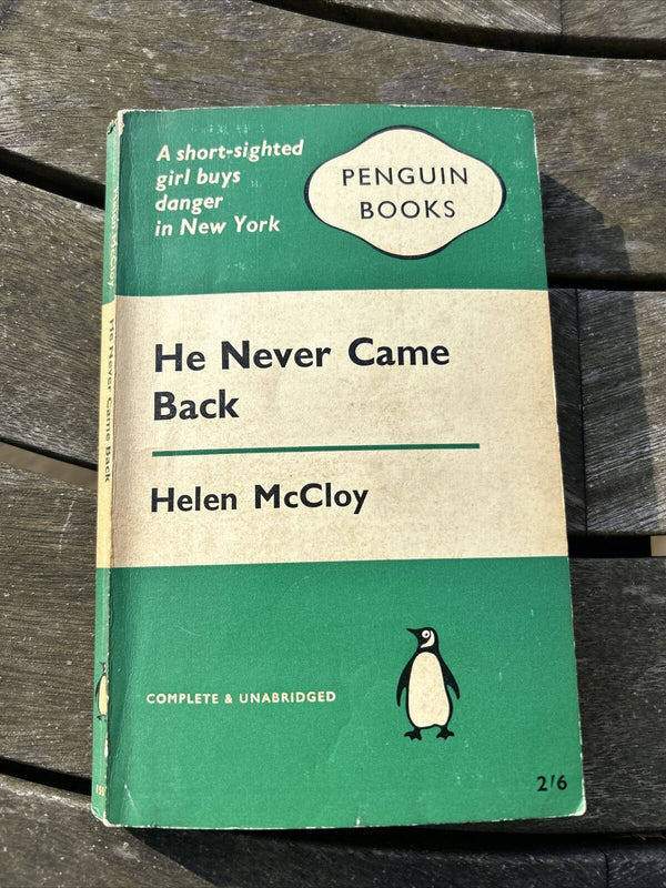 HE NEVER CAME BACK Helen McCloy Penguin Books Crime 1961 New York Jewellery