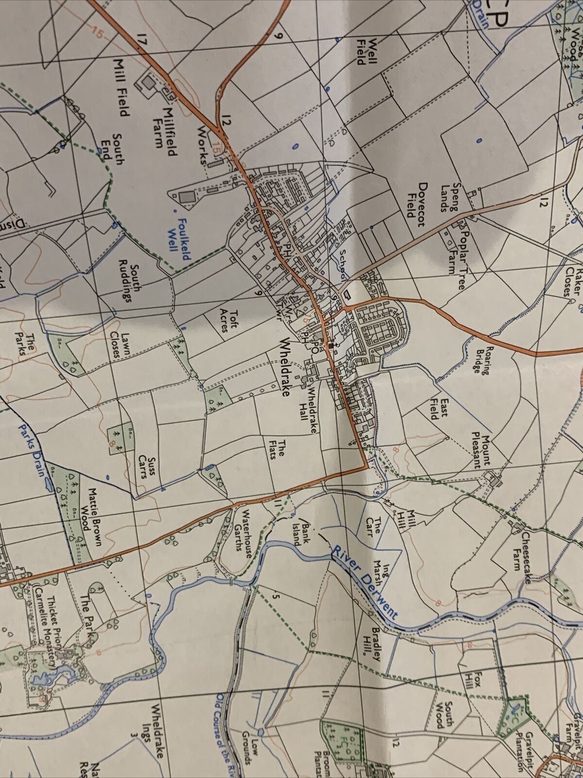 WHELDRAKE Escrick Bielby Pathfinder Ordnance Survey 1:25000 1981 Sheet SE64/74