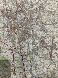 STOKE ON TRENT Ordnance Survey CLOTH Map 1962 Sheet 110 Seventh Series Crewe