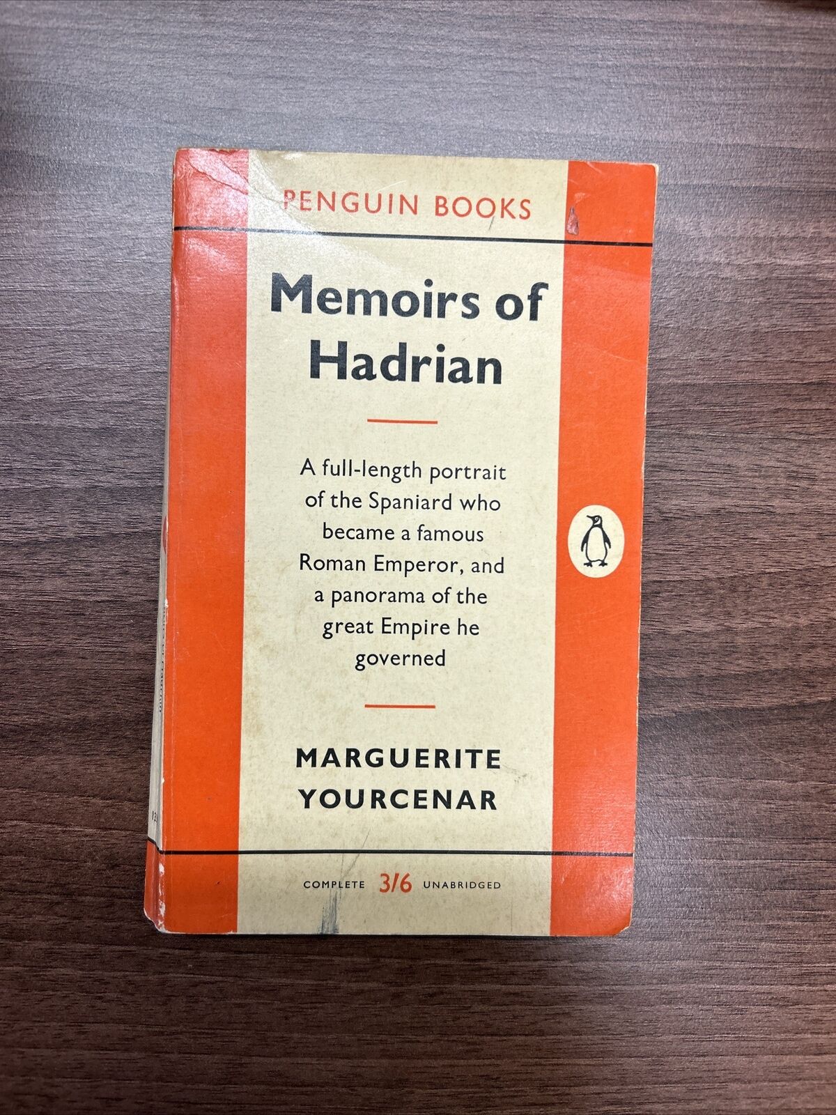 MEMOIRS OF HADRIAN Marguerite Yourcenar Penguin Paperback 1959 No 1358 First