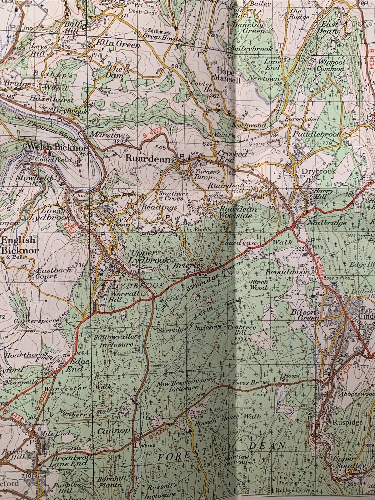 Hereford Monmouth River Wye - Ordnance Survey One Inch Map No 142 1967