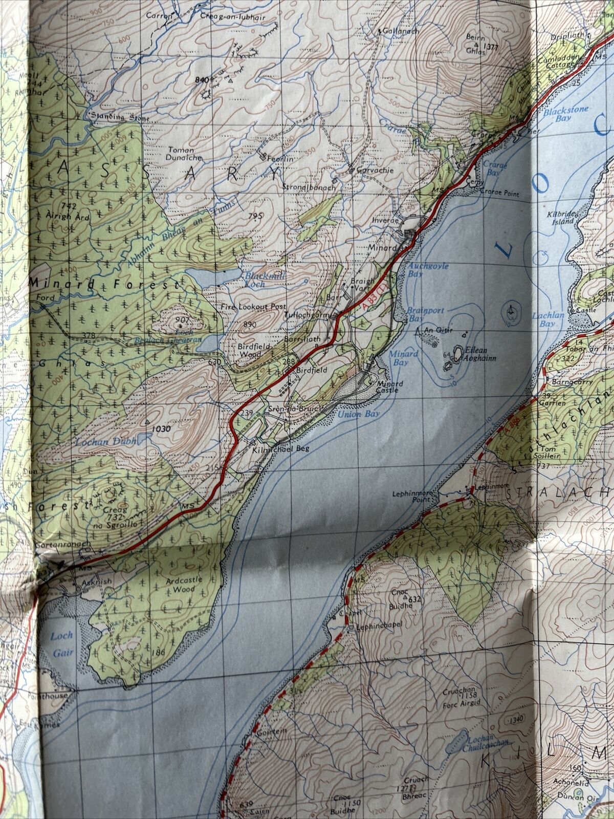 LOCH AWE Ordnance Survey Seventh Series Paper One inch 1956 Sheet 52 Scarba