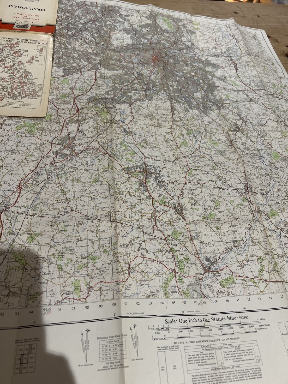 BIRMINGHAM 1967 Seventh Series Ordnance Survey One Inch Map Redditch