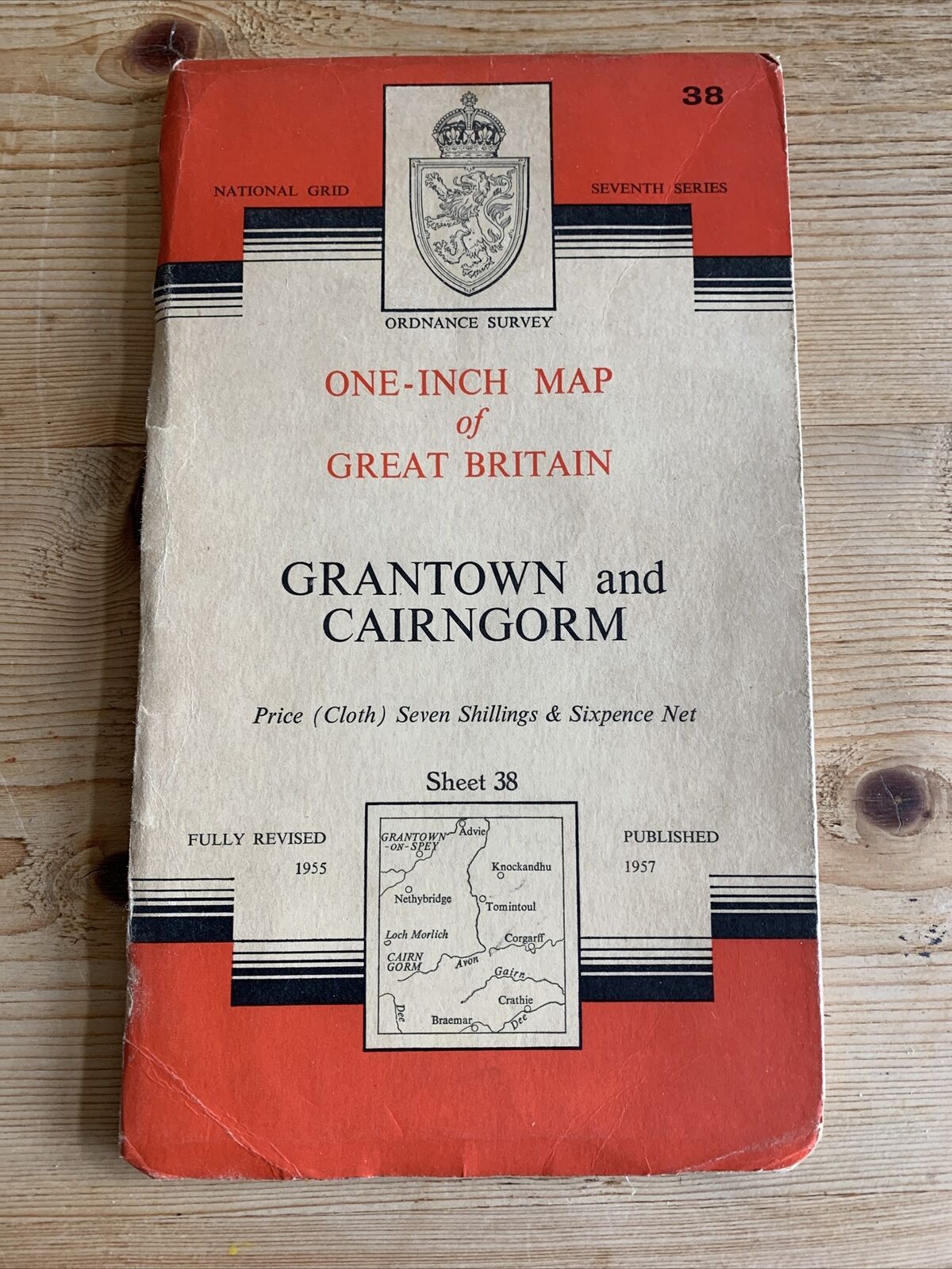 Grantown & Cairngorm No 38 1957 7th Series CLOTH Ordnance Survey One Inch Map