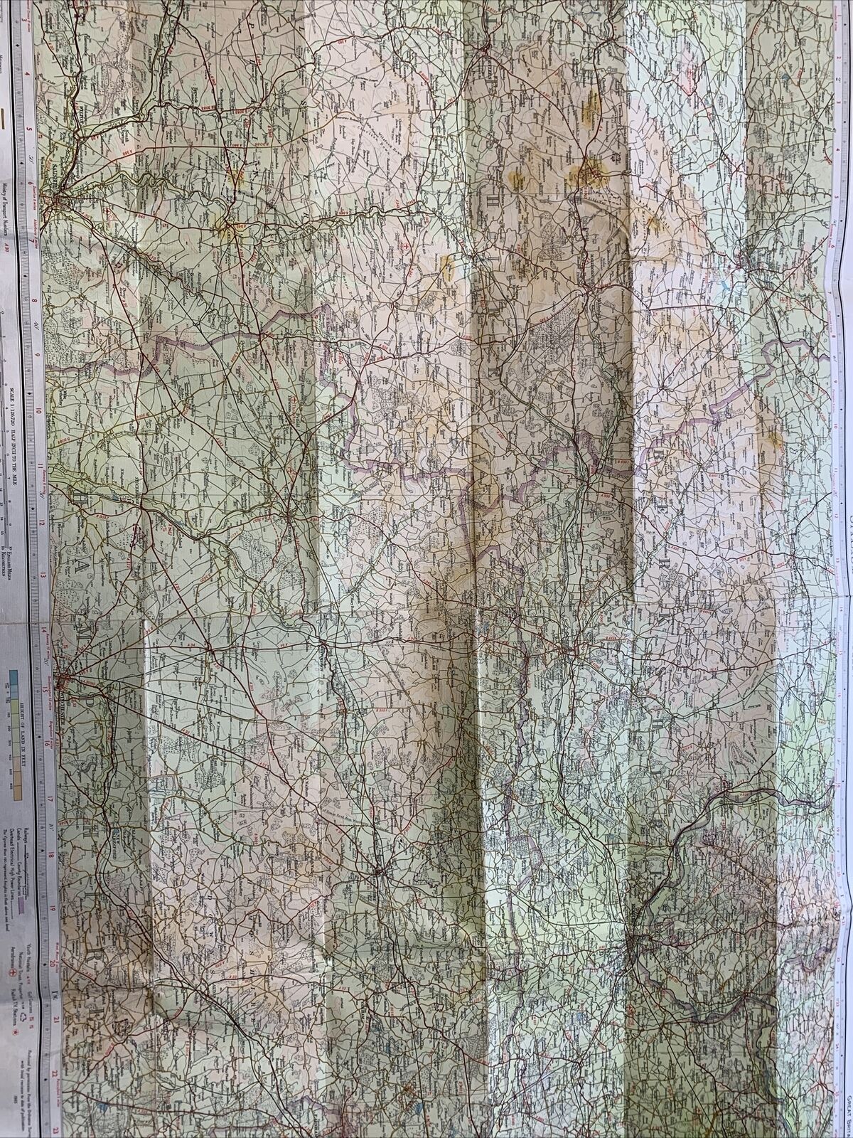 Bartholomew Cloth Half Inch Map No 8 Salisbury Plane 1965 Reading Winchester