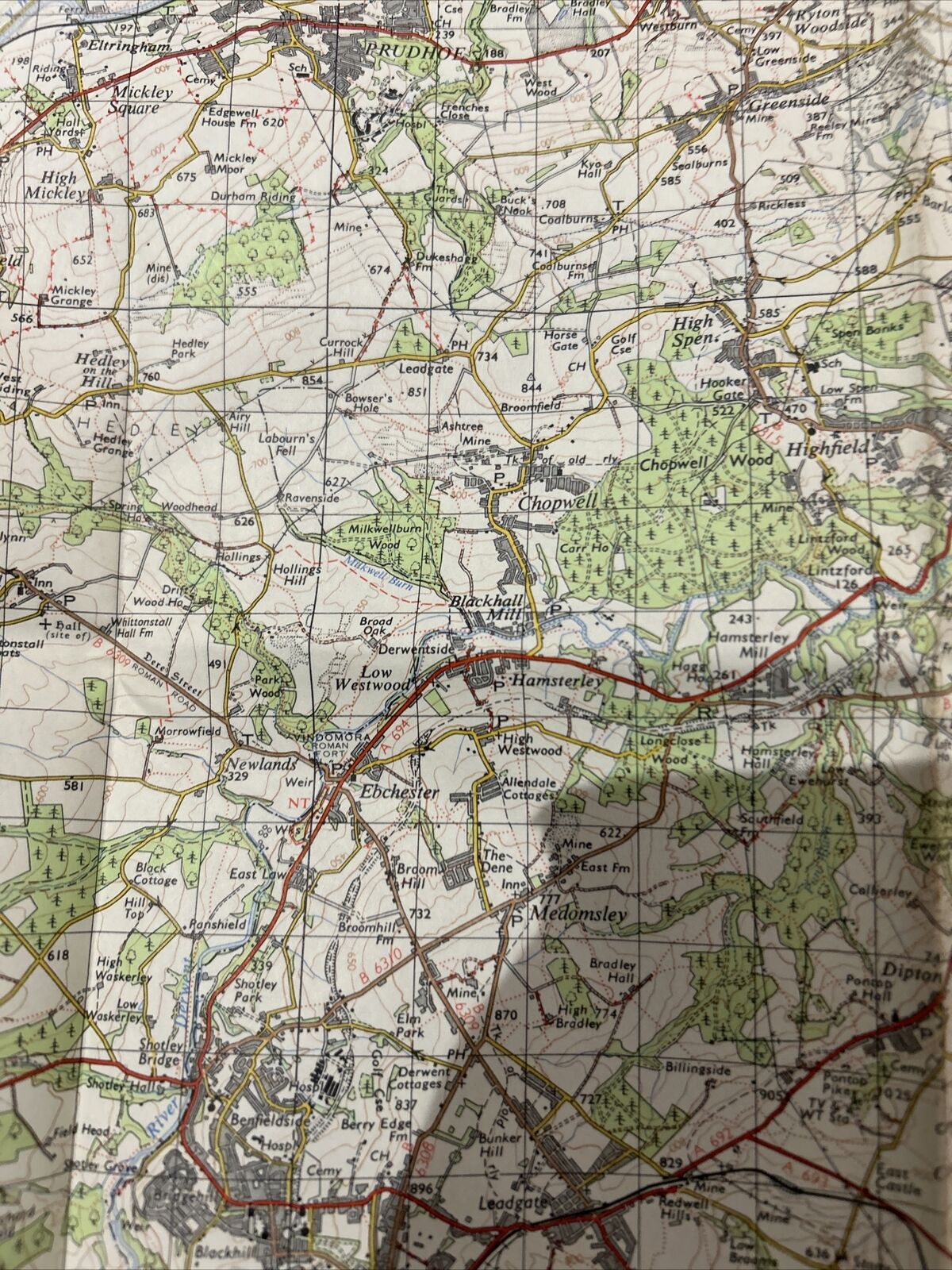 NEWCASTLE UPON TYNE Ordnance Survey One Inch Map 1965 Seventh Edition Sheet 78