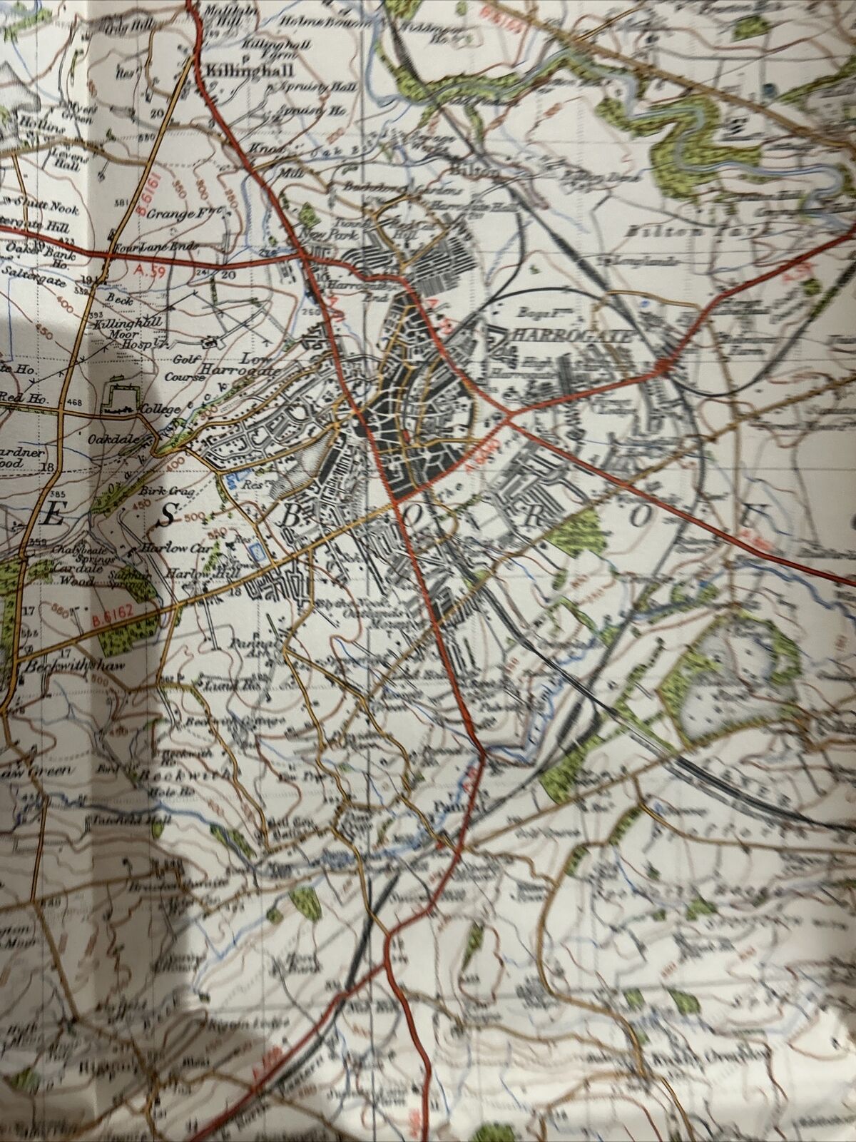 LEEDS & BRADFORD Ordnance Survey Map One Inch 1947 Sheet 96 Paper Sixth Edition