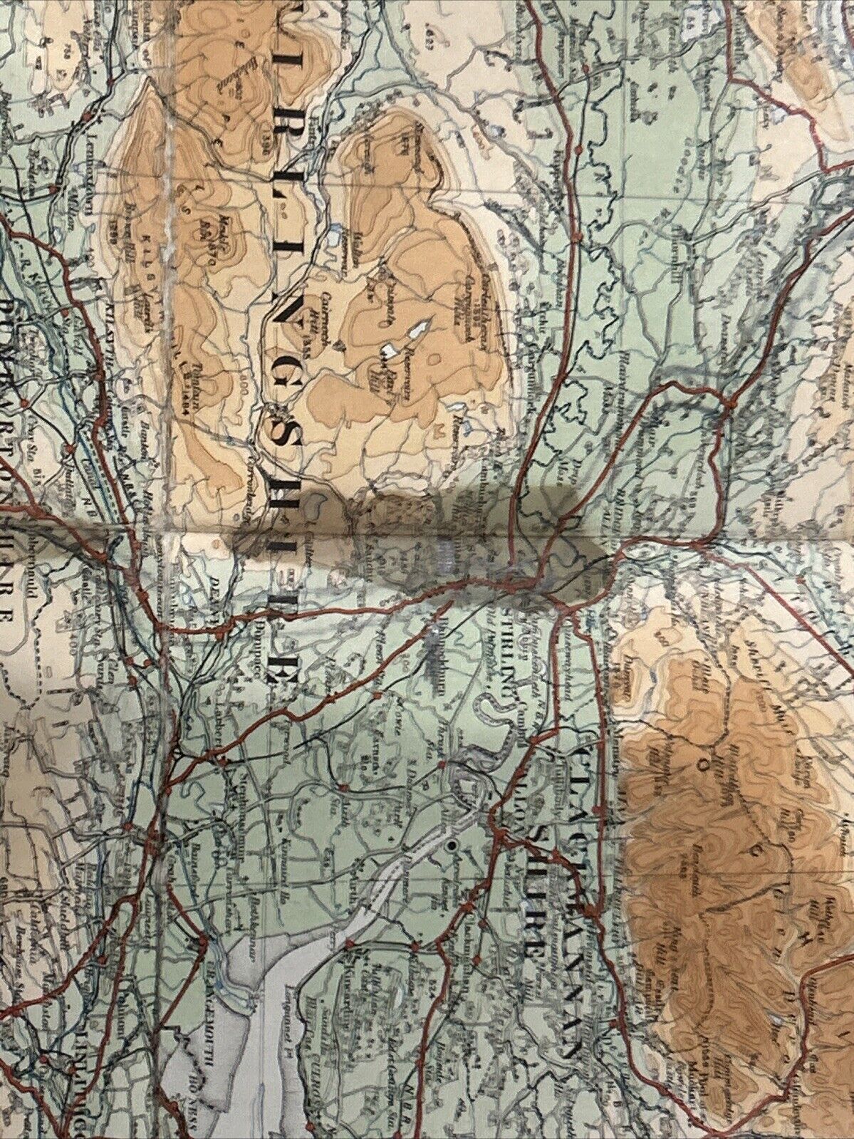 THE FORTH & TAY Ordnance Survey Paper Sheet 3 Quarter Inch Map 1923 Edinburgh