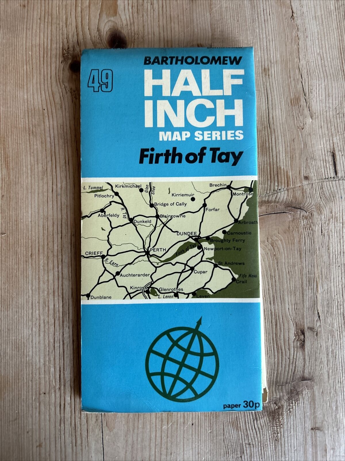 FIRTH OF TAY Bartholomew  Half Inch Map 1979 No 49 St Andrews Perth DUNKELD