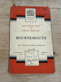 BOURNEMOUTH Ordnance Survey Seventh Series Paper One inch 1960 Sheet 179 Poole