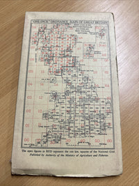 MONTGOMERY & LLANDRINNDOD WELLS OS Cloth One Inch Map 1947 Sixth Ed Sheet 128