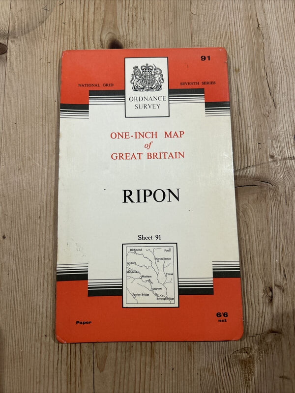 RIPON Ordnance Survey Seventh Series  One Inch 1962 Sheet 91 Northallerton