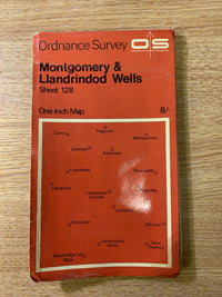 Montgomery & Llandrindod Wells Wales Ordnance Survey Map One Inch 1966 Sheet 128