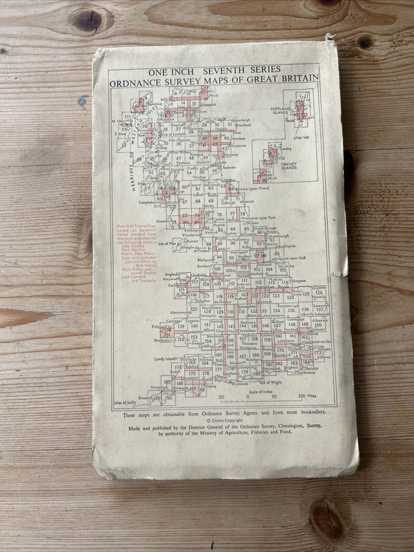 LOWESTOFT Ordnance Survey CLOTH Seventh Series Map One Inch 1954 Sheet 137