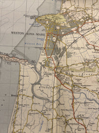 WESTON SUPER MERE Ordnance Survey Seventh Series Paper One In Map Sheet 165 1958