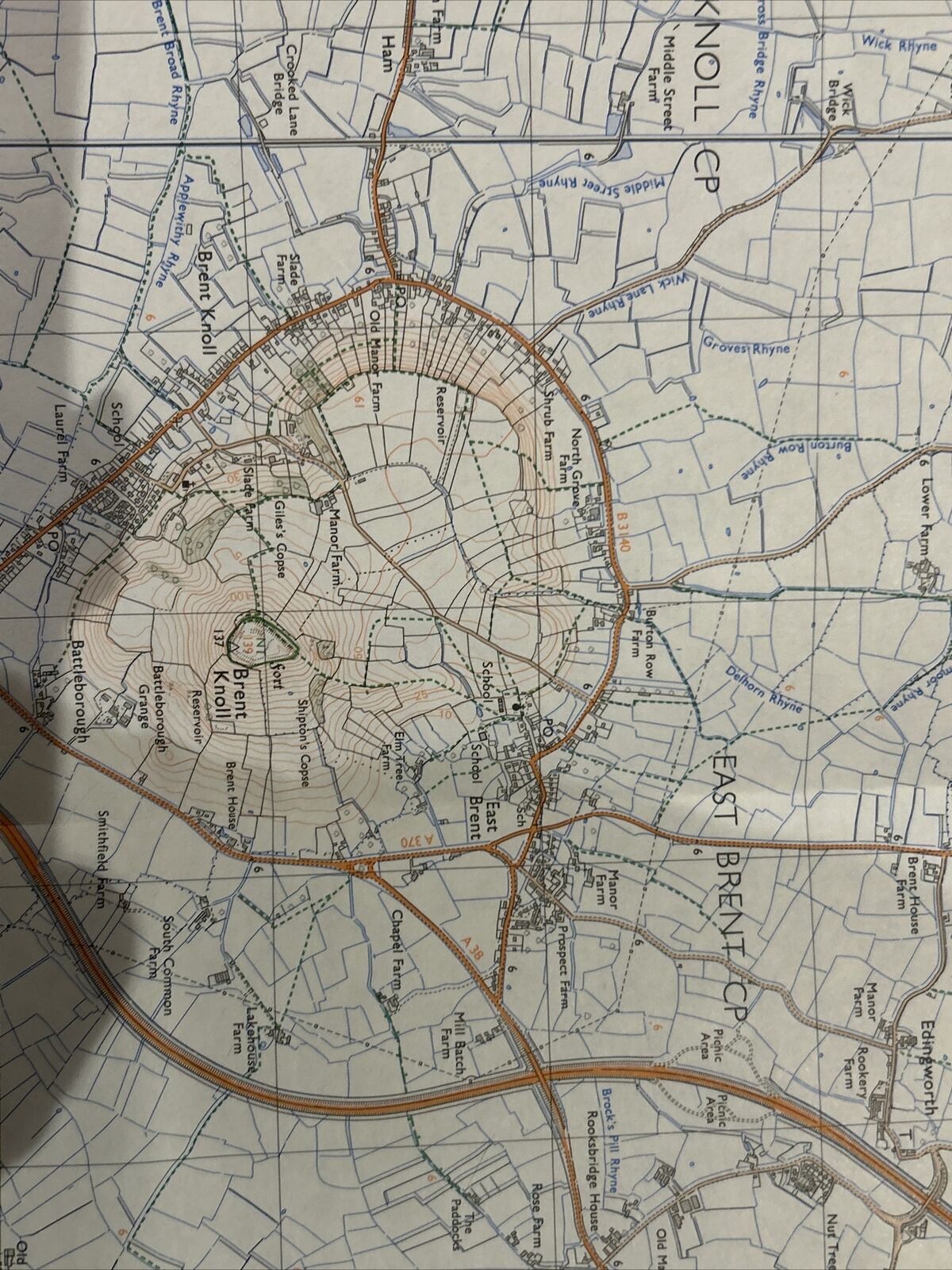 BRENT KNOLL 1981 Ordnance Survey Pathfinder 1197 Map 1:25000 Loxton Banwell