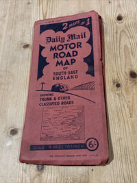 DAILY MAIL Motor Road Map of SOUTH EAST ENGLAND & 10 Miles Around LONDON