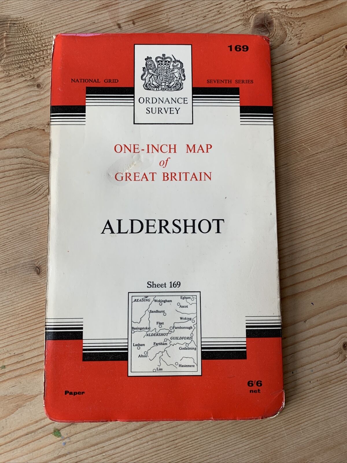 ALDERSHOT Ordnance Survey Map One Inch 1959 1965 Rev Sheet 169 7th Edition