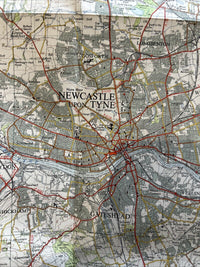 NEWCASTLE UPON TYNE Ordnance Survey Seventh Series CLOTH One inch 1961 Sheet 78